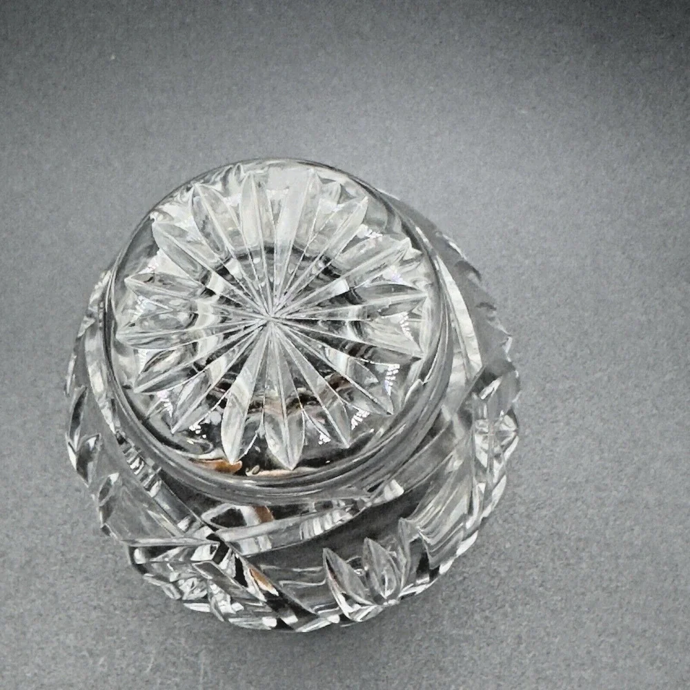 Vintage Cut Crystal Bud Vase Decorative Clear Glass Home Decor Flowers 4.25 in